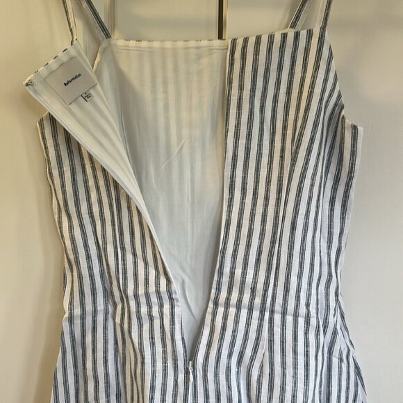 NEW Reformation Phillipa Linen Mini Dress in Antibes Stripe Blue White | size 4 - Picture 12 of 12